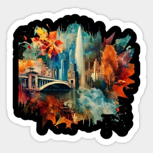 Urban Autumn Symphony Sticker